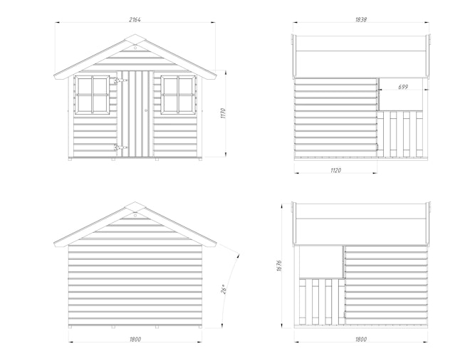 Palmako Kinderspielhaus Felix 1,9 m² - weiß lackiert