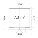 Vorschaubild Palmako Gartenhaus Lotta 7,3 m² - 28 mm