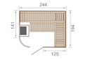 Vorschaubild Weka Element-Designsauna Sara 2 Sparset inkl. Ofen - 68 mm - "Alles dabei"