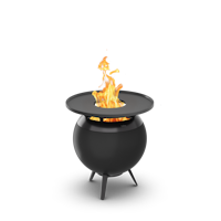 höfats MOON 45 All Black Plancha-Grillset mit niedrigem Fuß