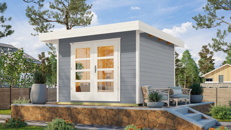 Weka 28 mm Designhaus 126+ mit extra hoher Tür - 28 mm