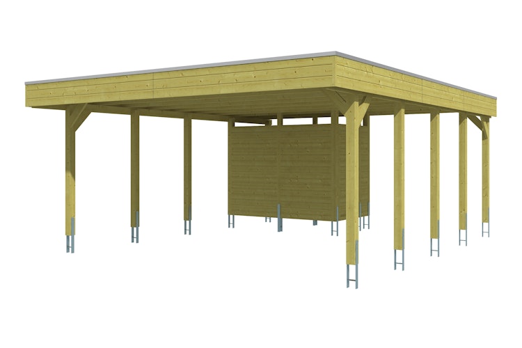 Skan Holz Carport Friesland 557x708 cm inkl. Abstellraum Sparset 4