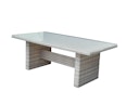 Vorschaubild Garden Pleasure Gartenmöbel Set DIJON II, Tisch 200 x 100 + 6 Sessel, Polyrattan Sesamgrau / Glasplatte / Kissen 100 % Polyester Dunkelgrau