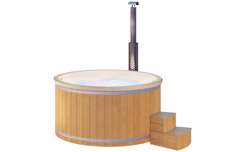 Wolff Finnhaus Badebottich Hot Tub Typ 2 Ø 200 cm mit Acrylwanne & LED-Beleuchtung