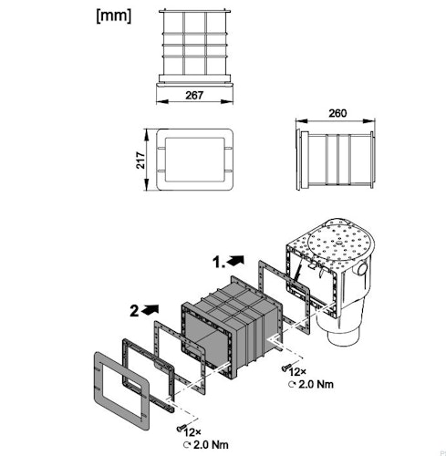 Oase Skimmerzubehoer Skimmerverlängerung ProfiSkim Wall