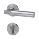 Vorschaubild Griffwerk METRICO PROFESSIONAL Schraubtechnik GK4 -Edelstahl matt  Rosettengarnitur eckig -Schraubt. -WC rot/weiß
