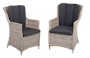 Vorschaubild Garden Pleasure Gartenmöbel Set DIJON II, Tisch 200 x 100 + 6 Sessel, Polyrattan Sesamgrau / Glasplatte / Kissen 100 % Polyester Dunkelgrau