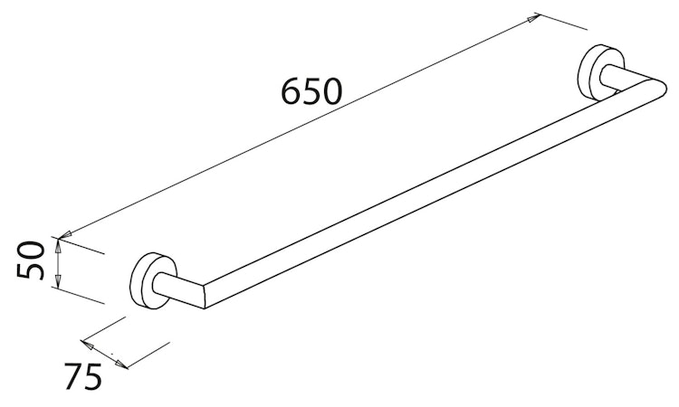 Bravat Badetuchstange Varuna, chrom 65 cm, eckig