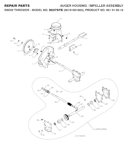 Husqvarna Schneefräsen/Fräsen 9027 STE, 96091001805, 2008-11