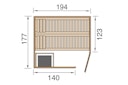 Vorschaubild Weka Sauna Kiruna 2 mit Glastür und Eckeinstieg 230 V - 68 mm - "Alles dabei"