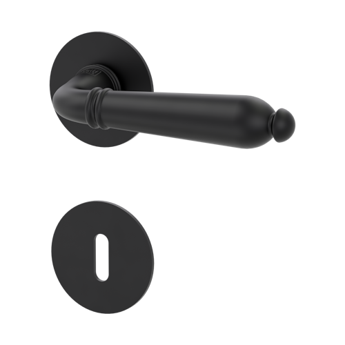 Griffwerk CAROLA PIATTA S -Graphitschwarz Rosettengarnitur rund -Flachrosette -BB TS 37-45mm