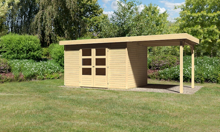 Karibu Woodfeeling Gartenhaus Askola 2/3/3,5/4/5/6 mit 240 cm Schleppdach