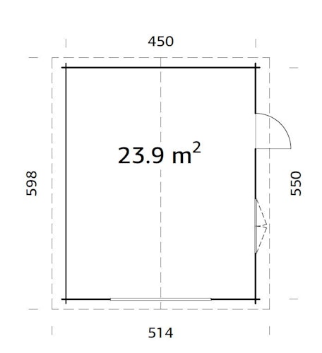 Palmako Garage Roger 23,9 m² - 44 mm - ohne Tor
