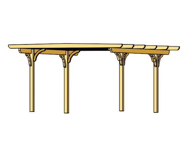 Skan Holz Odenwald - Design Einzel Carport aus Leimholz Breite 428 cm