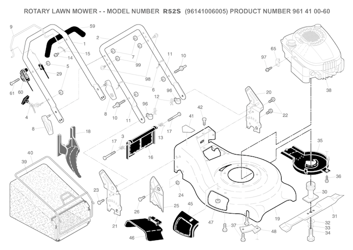 Husqvarna Rasenmäher gelegentliche Nutzung 96141006005 R 52S
