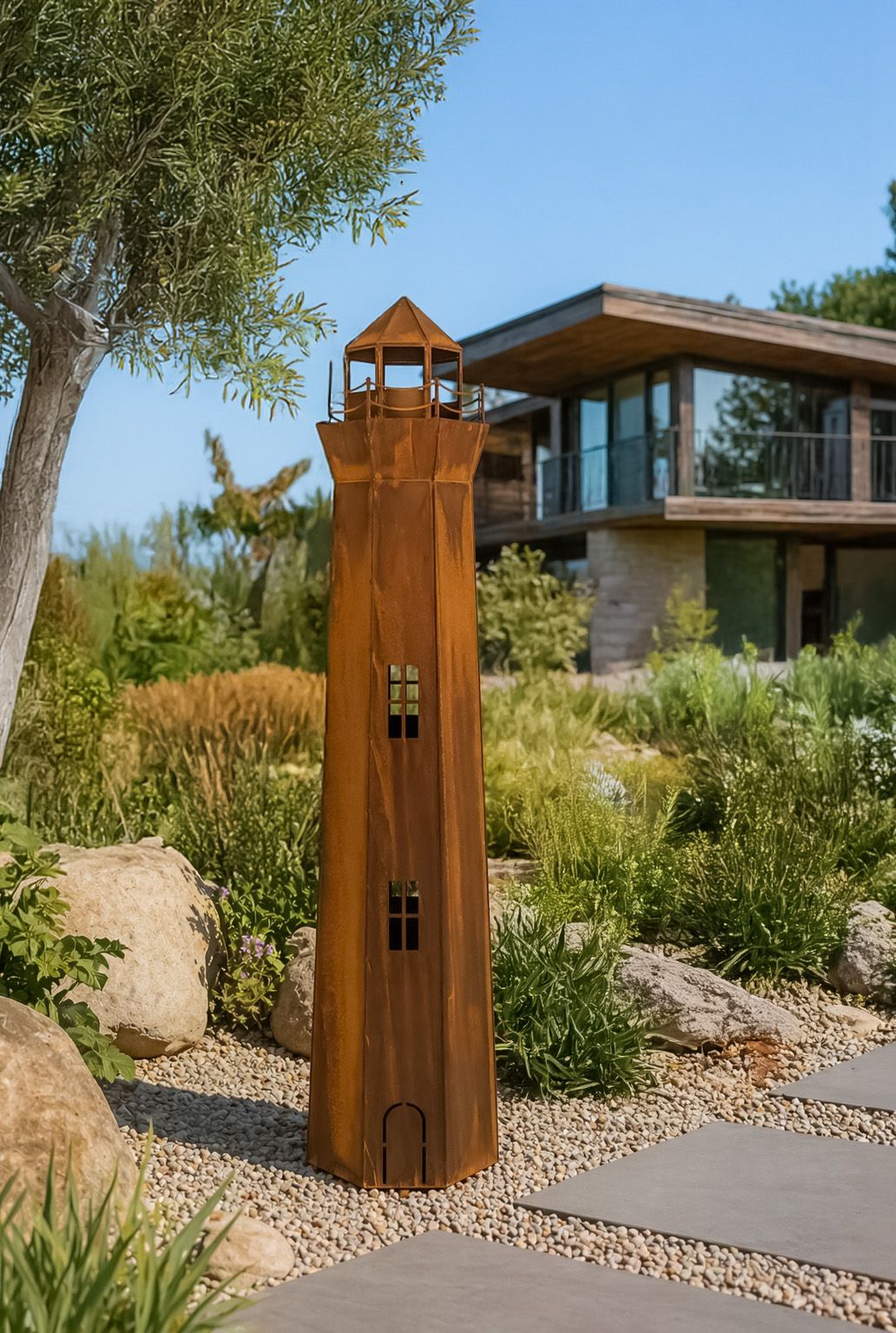 Badeko Turm ,,Leuchtturm“ in Edelrostoptik