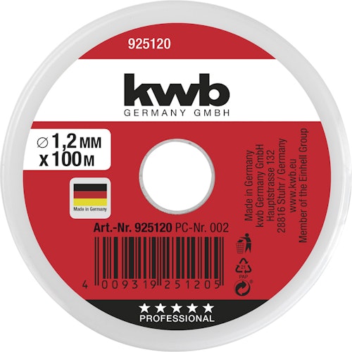 kwb Maurerschnur 100m 1,2 mm rot 925120