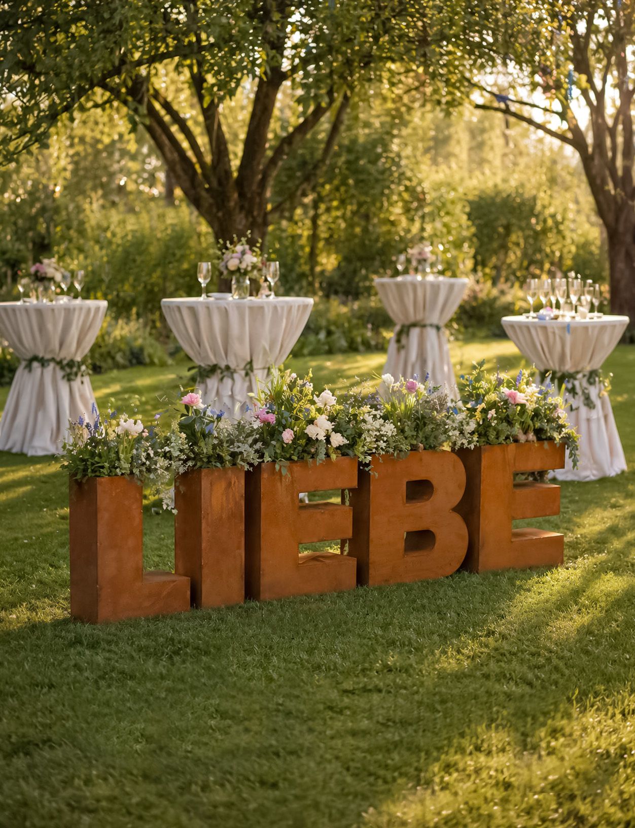 Badeko Schriftzug „LIEBE“ zum Beflanzen in Edelrostoptik
