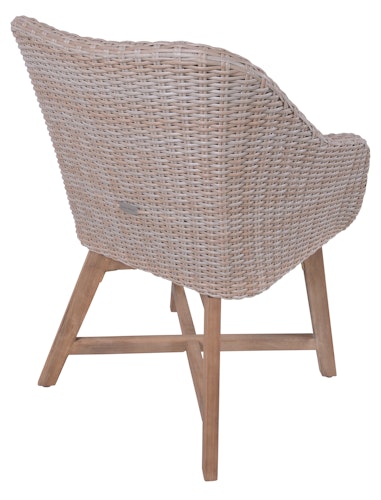 Garden Pleasure Gartenmöbel Set VISALIA / OAKLAND, Tisch 180 x 90 + 4 Sessel, Akazie / Polyrattan Zimtbraun / Kissen 100 % Polyester Taupe
