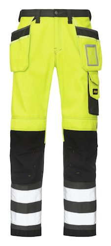 Snickers 3233 Hi Vis Hose, Klasse 2 mit Holstertaschen