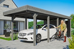 Skan Holz Carport Friesland 314x708 cm inkl. Abstellraum Sparset 2