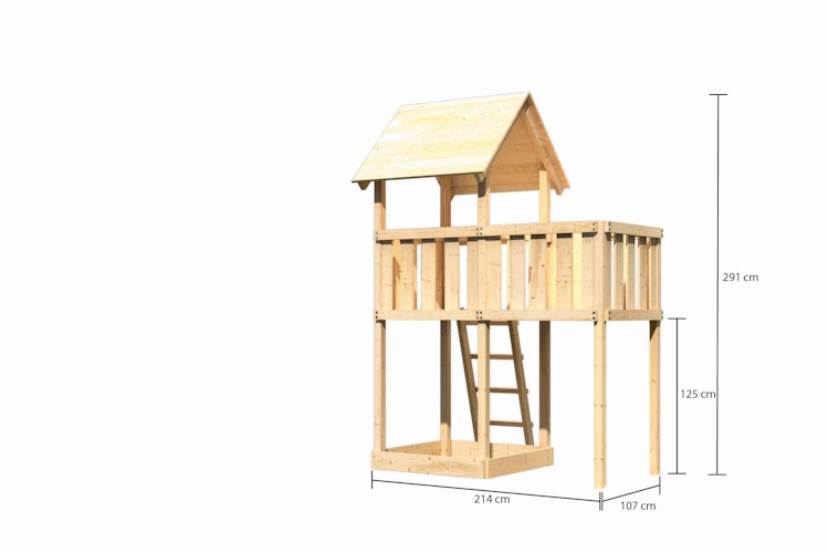 Akubi Kinderspielturm Lotti inkl. Anbauplattform