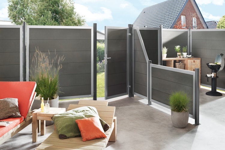 TraumGarten Design WPC Alu Anschluss Rahmen Silber 900 x 1800/900 mm