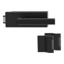 Vorschaubild Griffwerk Glastürbeschlag PURISTO S mit Griff VAYA 137 TRI unverschließbar Flüster 3-tlg. Bänder VAYA 137 TRI Graphitschwarz