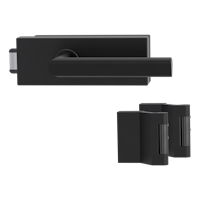 Griffwerk Glastürbeschlag PURISTO S mit Griff VAYA 137 TRI unverschließbar Flüster 3-tlg. Bänder VAYA 137 TRI Graphitschwarz