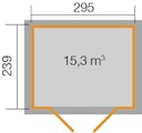 Vorschaubild Weka Gartenhaus 264 mit Oberlichtern - 21 mm