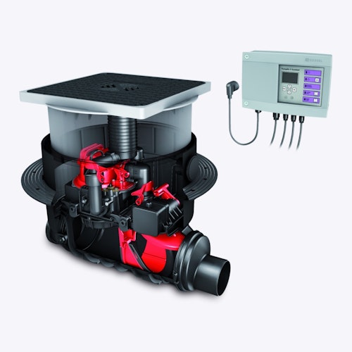 KESSEL 24200S - Rückstaupumpanlage Pumpfix F Komfort DN 200 für Bodenplatte - schwarze Abdeckung