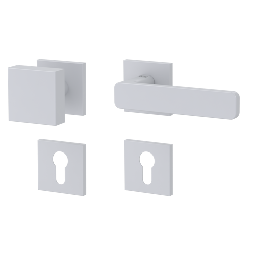 Griffwerk Wechselgarnitur VAYA 265 MINIMAL MODERN fast2fix Fast2Fix  Rosetten eckig Knopf SQUARE Seidenweiß R