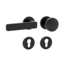 Vorschaubild Griffwerk Wechselgarnitur VAYA 265 MINIMAL MODERN fast2fix Fast2Fix Rosetten rund Knopf R2 Graphitschwarz L