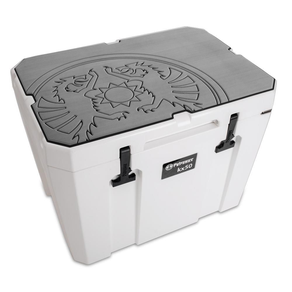 Petromax Haft-Auflage Kühlbox kx50 grau mit Drachenemblem