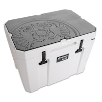 Petromax Haft-Auflage Kühlbox kx50 grau mit Drachenemblem