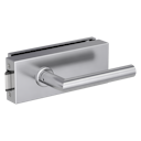 Vorschaubild Griffwerk Ganzglasdrehtürbeschlagset FABRICO mit L-Form-Griffpaar in Edelstahl / Graphitschwarz Studio/Office