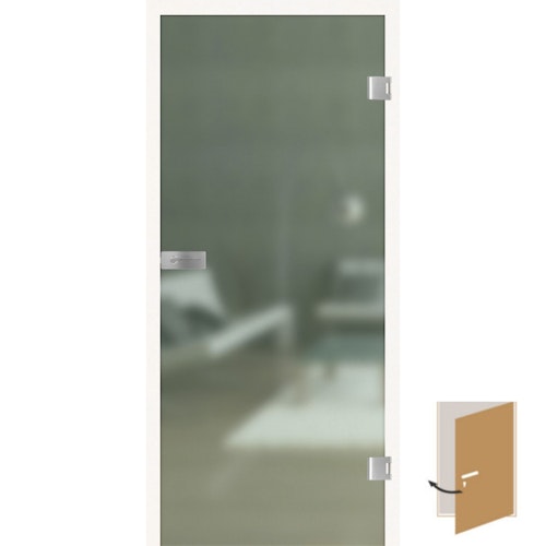 Griffwerk Glasdrehtür ALL SATIN 501 Milchglas-Satinato/Grünglas, ESG/VSG, Studio/Office