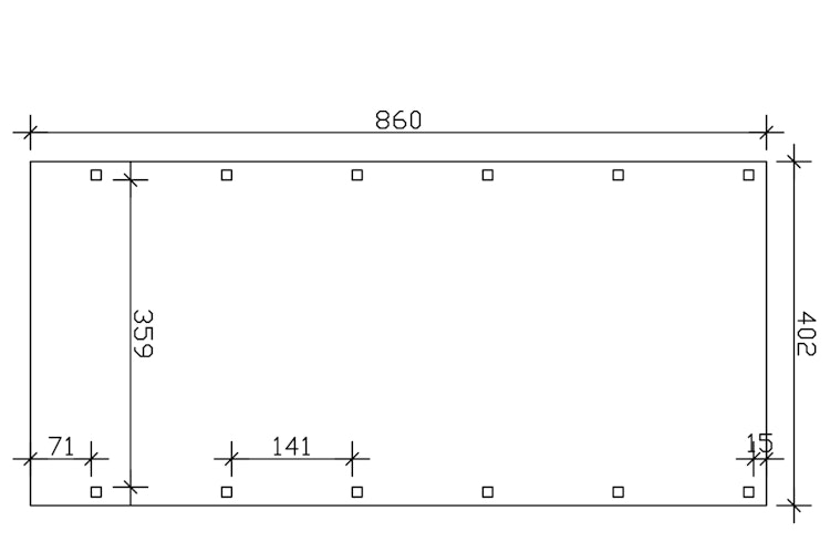 Skan Holz Friesland - Flachdach Carport aus Nadelholz Breite 402 cm