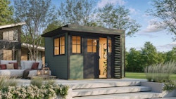 Weka Design Gartenhaus Pure Garden Amberley mit Massivholz-Doppeltür - 28 mm 