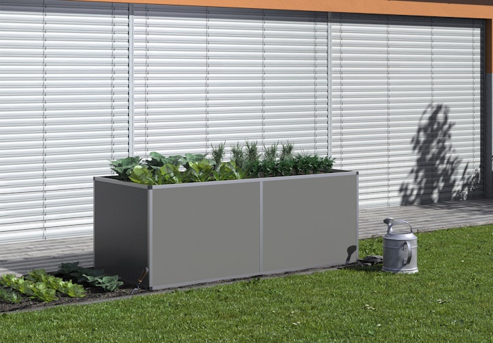 KGT Aluminium Hochbeet 210 - Profile pressblank - B2,05 x T0,91 x H0,77 m - 1185 l 