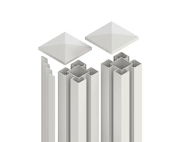 OSMO 2er-Set-Aluminiumpfosten Typ B - inkl. Pfostenkappe und 4 Abdeckleisten