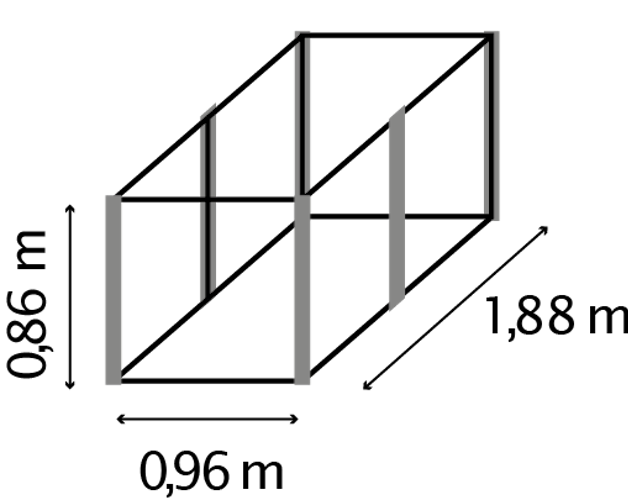 Vitavia Hochbeet Meta 96 x 188 cm rechteckig - 950/1300 l