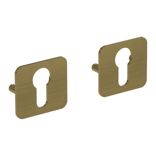 Griffwerk Schlüsselrosettenpaar ONE abgerundet Profilzylinder Flachrosette Gold matt