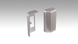 MEISTER Endkappen Fußleiste Profil 15MK/20PK/20PK Aqua (je 1 Stk. L|R / VPE)  Edelstahl-Optik 2038Zubehörbild