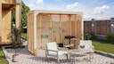 Vorschaubild Karibu Pavillon Cubus halb mit Flachdach