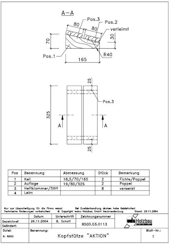 Weka Kopfstütze klein