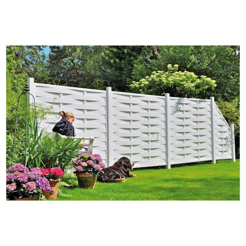 T&J LIGHTLINE KS-Lamellenzaun 90 x 180/90 cm, Ecke rechts, weiß