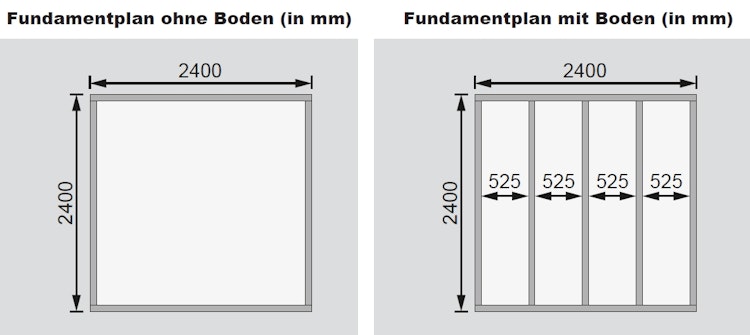 Karibu Gartenhaus Qubic 1 mit Schiebetür und 240 cm Anbaudach - 19 mm