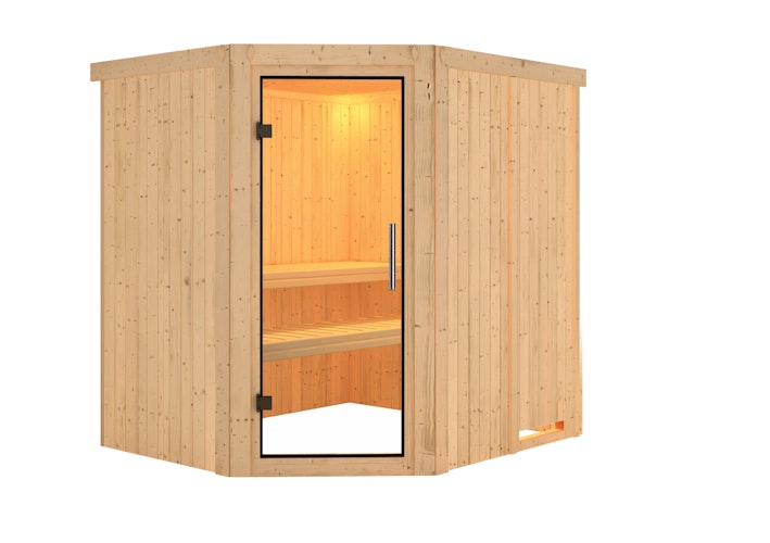 Karibu Sauna Lilja - 68 mm Systemsauna - 230 Volt Plug & Play inkl. gratis Sauna-Zubehörset im Wert von 234,94 €