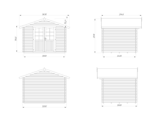 Palmako Gartenhaus Vivian 6,9 m² - 28 mm